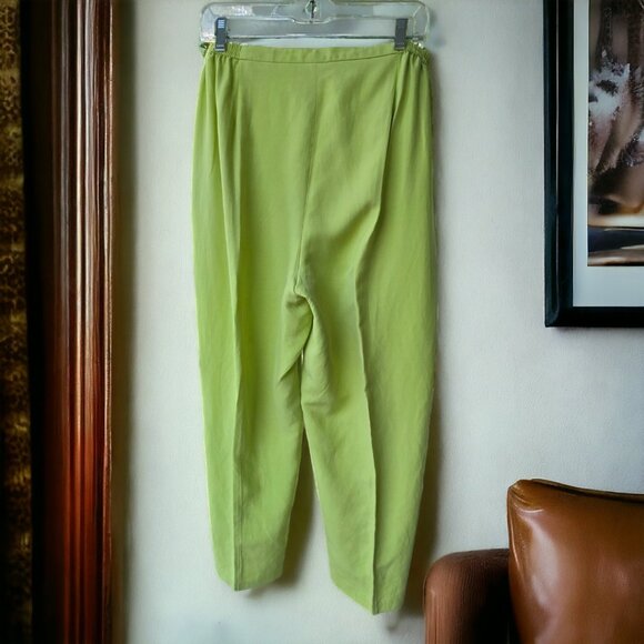 VINTAGE LAURA ASHLEY (14 / L)  2pc. Silk/Linen Green w flower Jacket and… - Picture 8 of 11